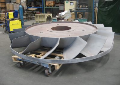 Hardfaced fans have longer life in abrasive environments